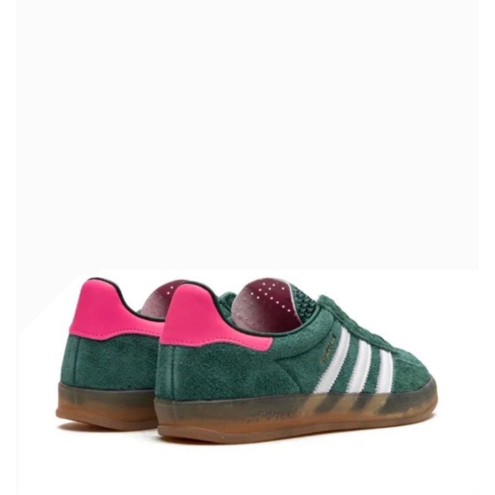 adidas Originals Gazelle Indoor Women's Suede Sneakers Green Lucid Pink - Picture 1 of 5